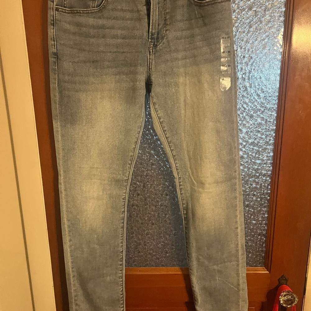 GAP Blue Skinny Jeans with Stretch and Faded Details